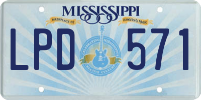MS license plate LPD571