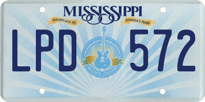 MS license plate LPD572