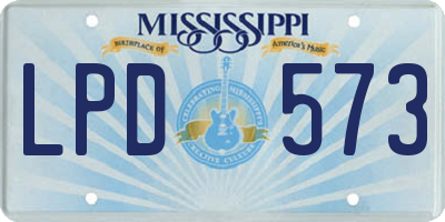 MS license plate LPD573