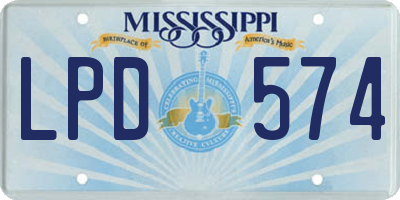 MS license plate LPD574