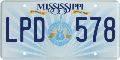 MS license plate LPD578