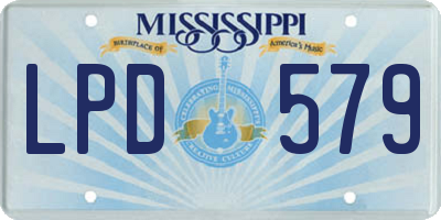 MS license plate LPD579