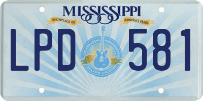 MS license plate LPD581