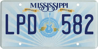 MS license plate LPD582