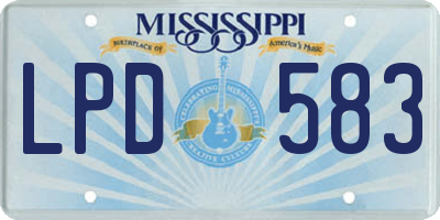 MS license plate LPD583