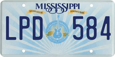 MS license plate LPD584