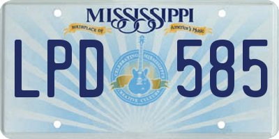 MS license plate LPD585