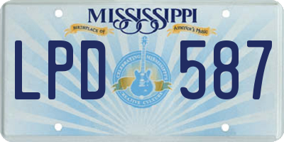 MS license plate LPD587