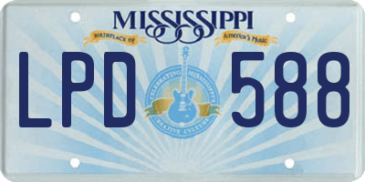 MS license plate LPD588