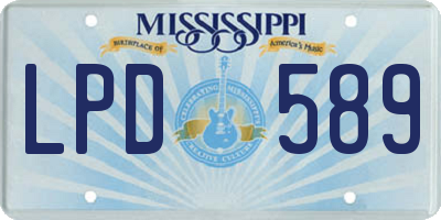 MS license plate LPD589