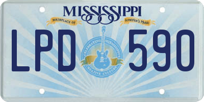 MS license plate LPD590