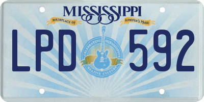 MS license plate LPD592
