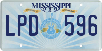 MS license plate LPD596