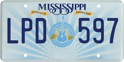 MS license plate LPD597