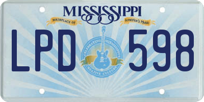 MS license plate LPD598