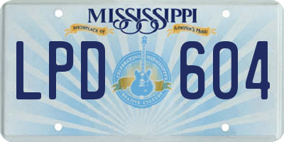 MS license plate LPD604