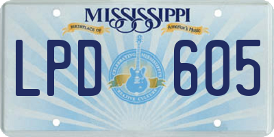MS license plate LPD605