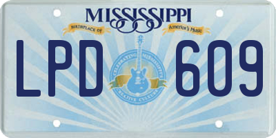 MS license plate LPD609