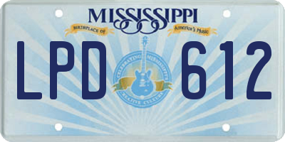 MS license plate LPD612