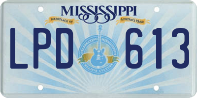 MS license plate LPD613