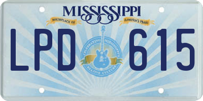 MS license plate LPD615