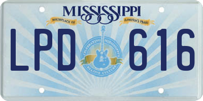 MS license plate LPD616