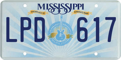 MS license plate LPD617