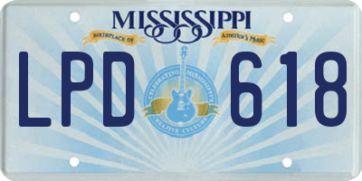 MS license plate LPD618