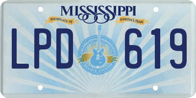 MS license plate LPD619