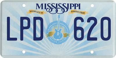 MS license plate LPD620