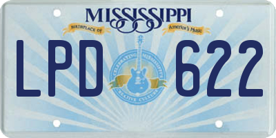 MS license plate LPD622