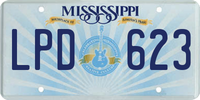 MS license plate LPD623