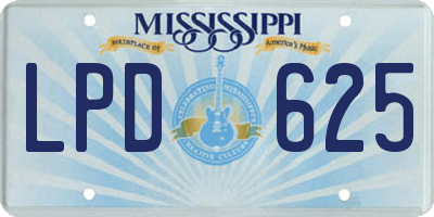 MS license plate LPD625