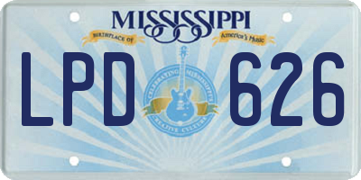 MS license plate LPD626