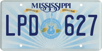 MS license plate LPD627