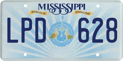 MS license plate LPD628