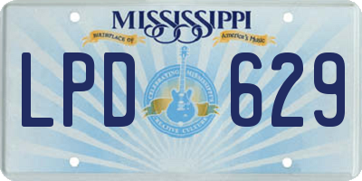 MS license plate LPD629