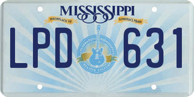 MS license plate LPD631