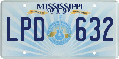 MS license plate LPD632