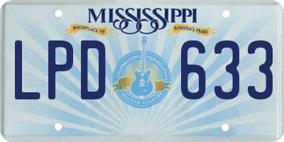 MS license plate LPD633