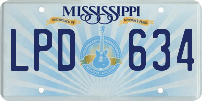 MS license plate LPD634