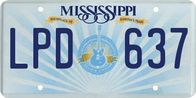 MS license plate LPD637