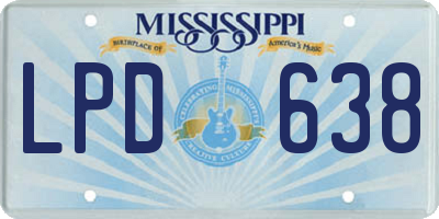 MS license plate LPD638