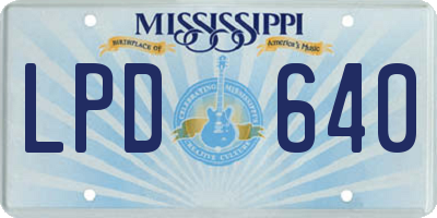 MS license plate LPD640