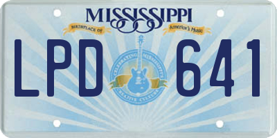 MS license plate LPD641