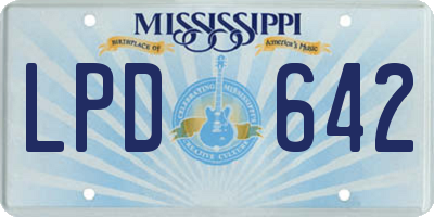 MS license plate LPD642