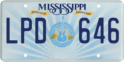 MS license plate LPD646