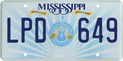 MS license plate LPD649