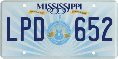 MS license plate LPD652
