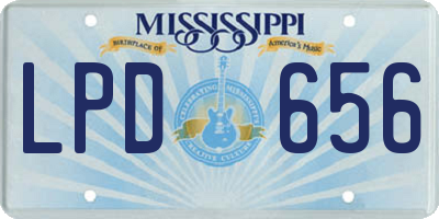 MS license plate LPD656